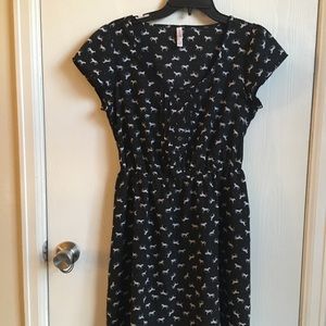XHILERATION black/navy horse print dress